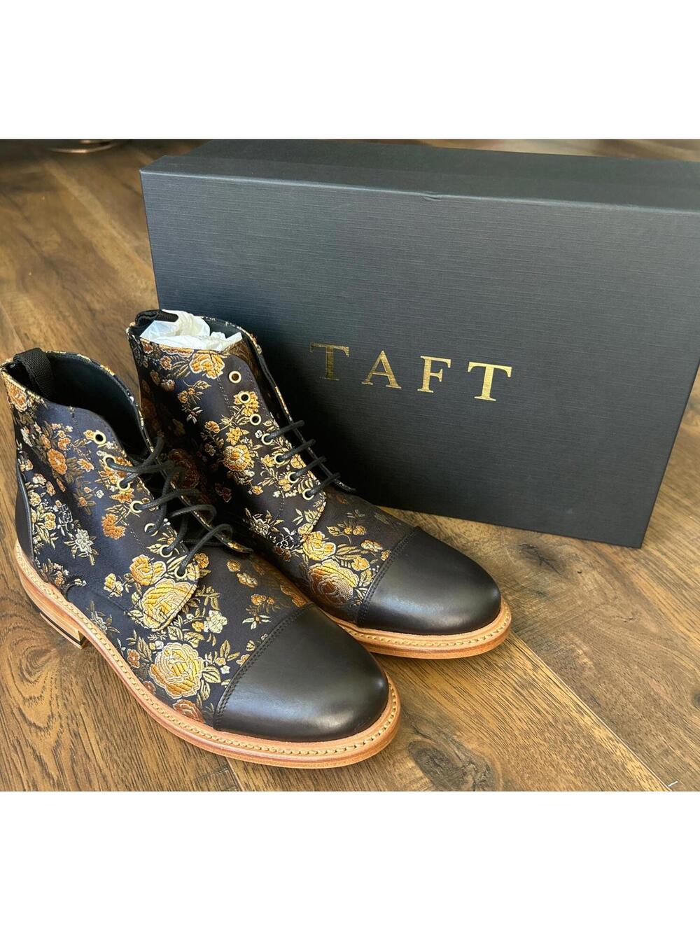 Taft Floral  Sz 5 Jack Cap Toe Leather Ankle Boots  NEW W/BOX Handcrafted SPAIN - Picture 2 of 12